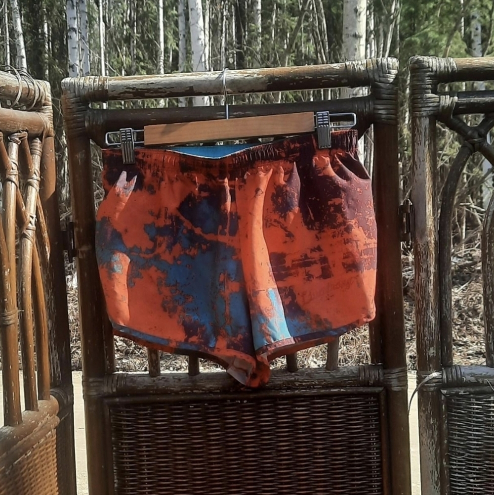 Nike Orange and Blue Athletic Shorts